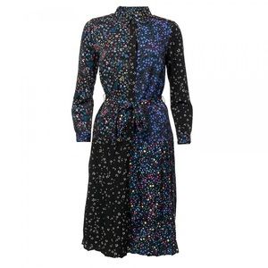 FRENCH CONNECTION PLEATED FLORAL MIDI SHIRT DRESS